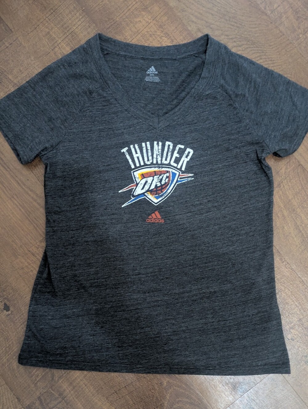 Adidas OKC Thunder Charcoal Gray Tee